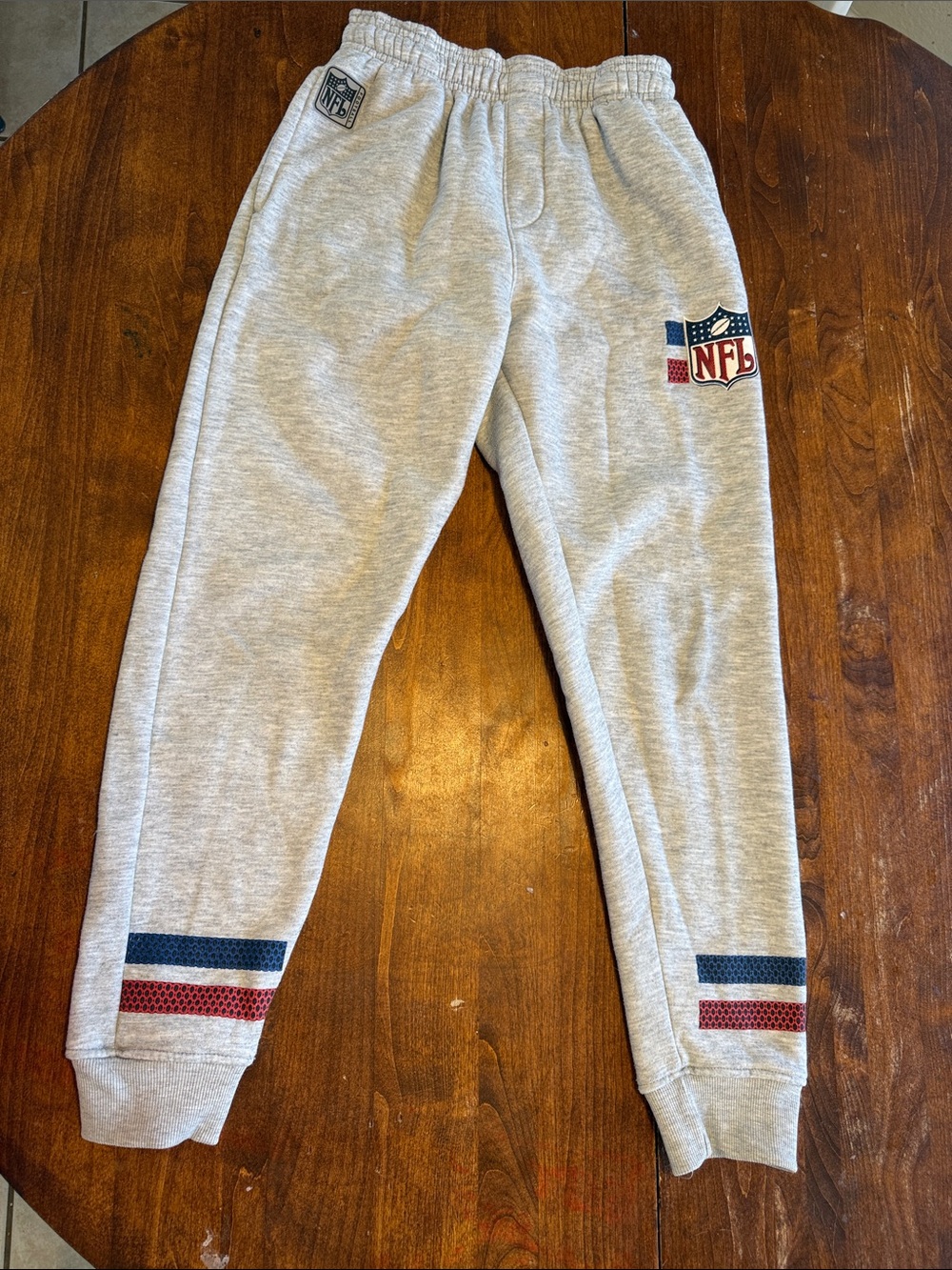 NFL Heather Gray Jogger Sweatpants with Red & Navy Accents